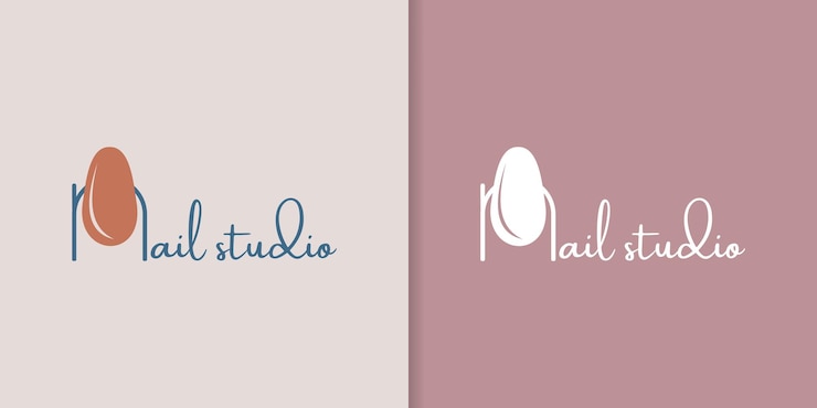 Colección de estudio de uñas Logos de salones de uñas botellas de esmalte de uñas con ramas y manos de mujeres