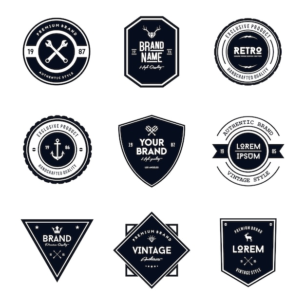 Colección de etiqueta y distintivo de estilo vintage