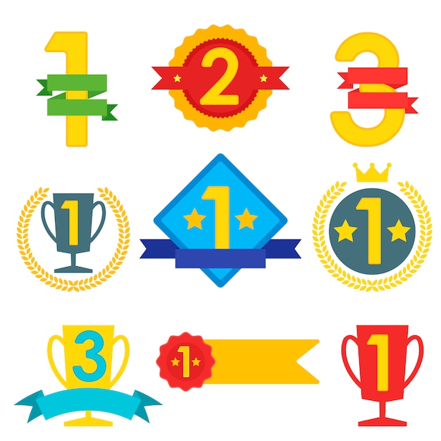 Colección de etiqueta ganadora, pegatina, etiquetas