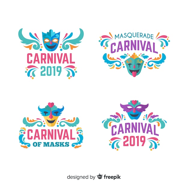 Vector colección de etiquetas de carnaval