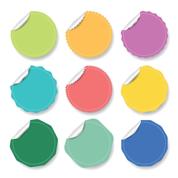 Colección de etiquetas de colores