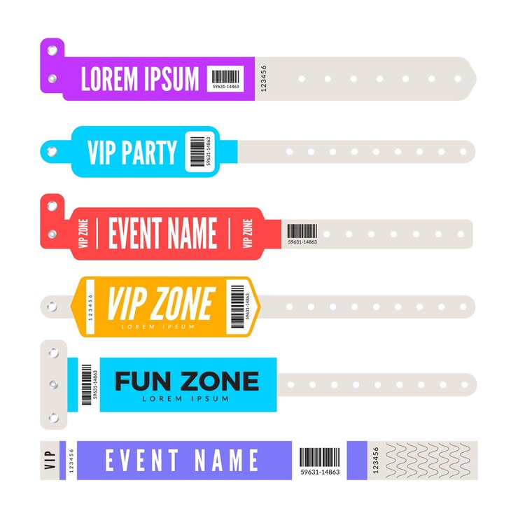 Vector una colección de etiquetas coloridas para un evento