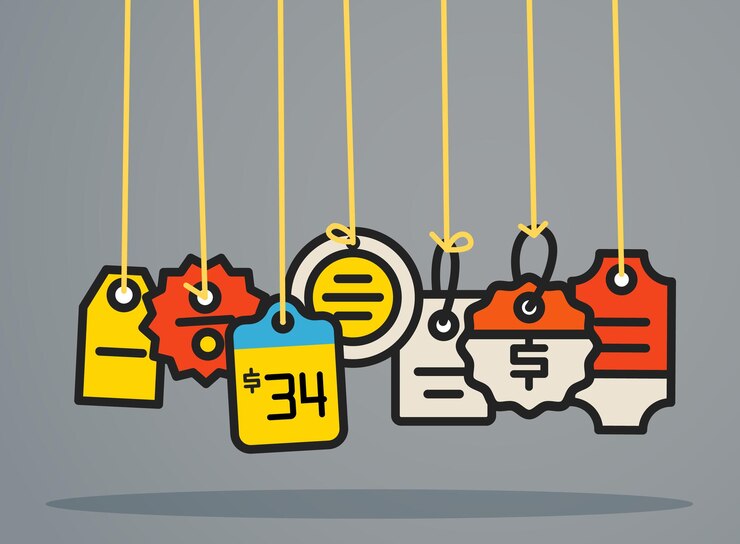 Vector colección de etiquetas de comercio web moderno concepto de compras de diseño plano