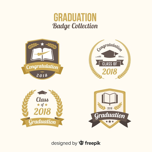 Vector colección de etiquetas de graduación