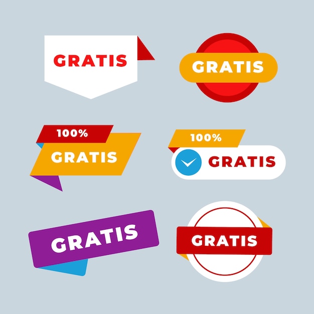 Colección de etiquetas gratis dibujadas a mano