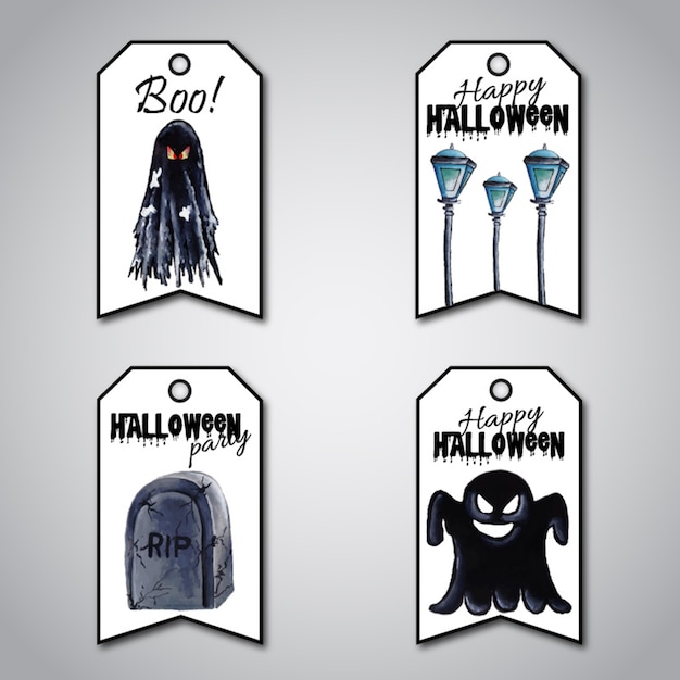 Colección de etiquetas de halloween