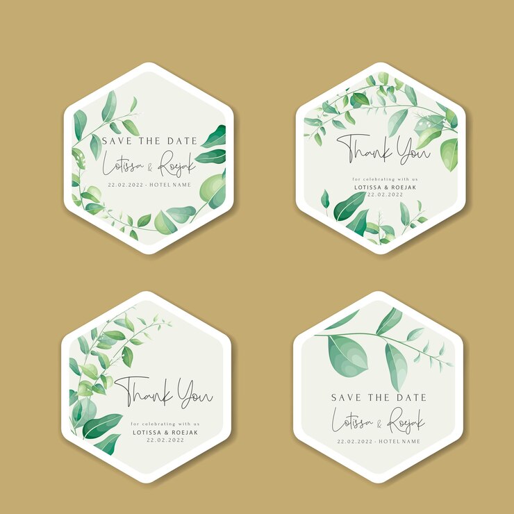 Colección de etiquetas de hojas de vegetación