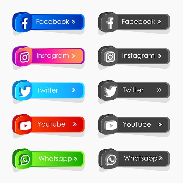 colección de etiquetas de iconos de redes sociales