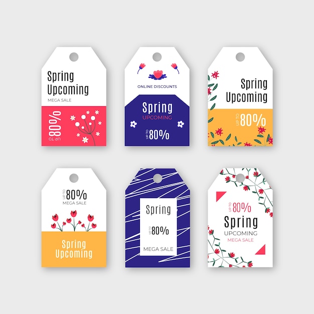 Vector colección de etiquetas / insignias de primavera con venta