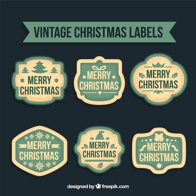 Colección de etiquetas de navidad vintage