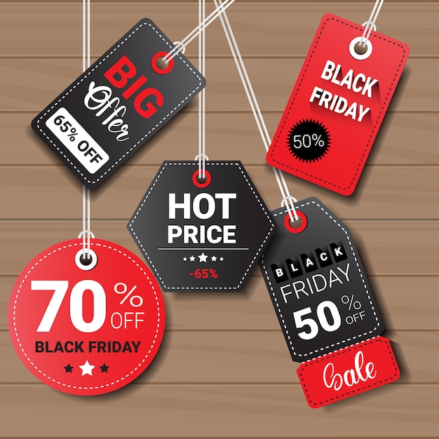 Colección de etiquetas o etiquetas de Black Friday