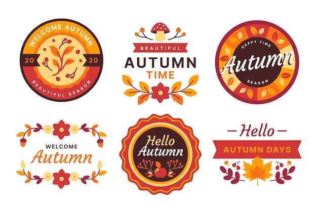 Colección de etiquetas de otoño
