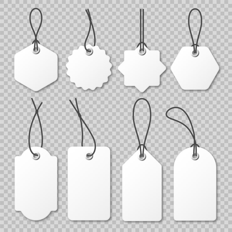 Vector colección de etiquetas de precios realistas oferta especial o descuento de compras etiqueta de papel de venta al por menor pegatina en blanco