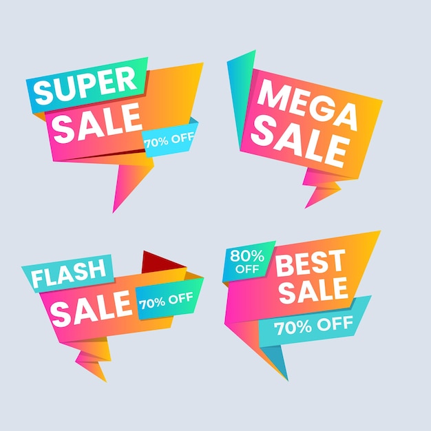 Colección de etiquetas de precios rojos realistas Etiqueta de oferta especial o descuento de compras Etiqueta de papel de venta al por menor
