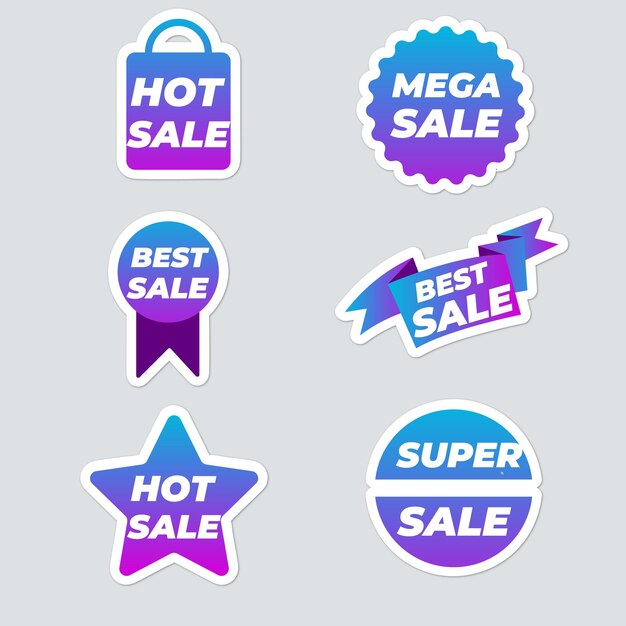 Colección de etiquetas de precios rojos realistas Etiqueta de oferta especial o descuento de compras Etiqueta de papel de venta al por menor