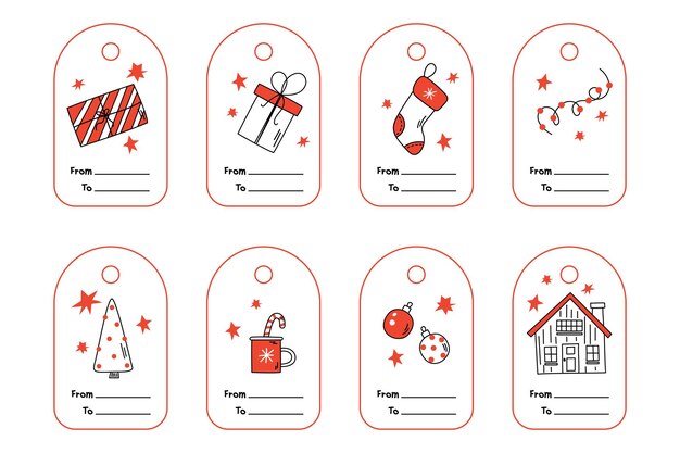 Colección de etiquetas para regalos de Navidad