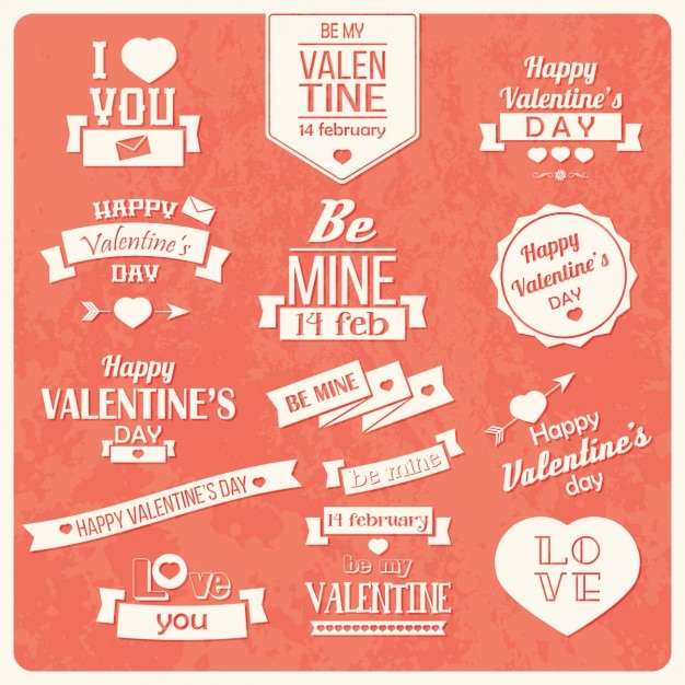 Vector colección de etiquetas de san valentín