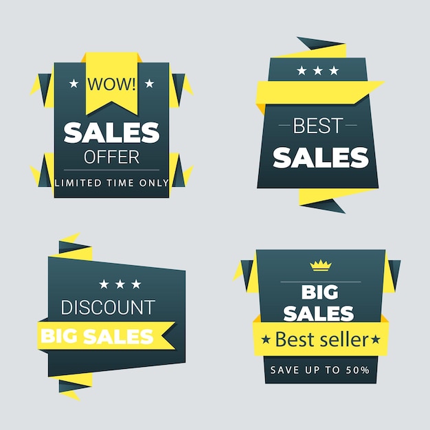 Colección de etiquetas de venta Oferta especial gran venta descuento mejor precio mega venta conjunto de banners