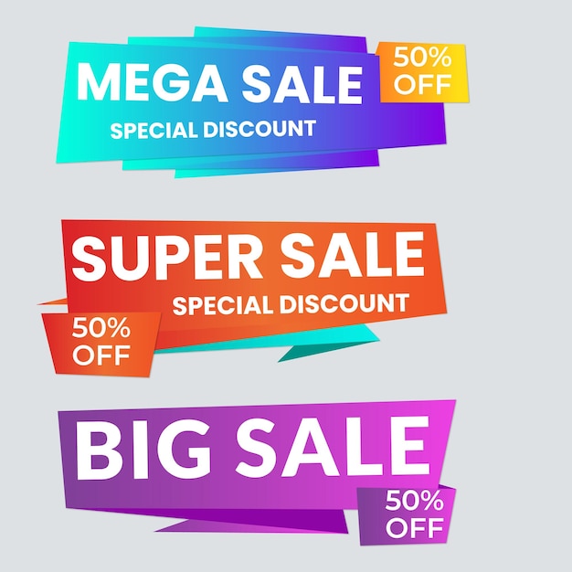 Colección de etiquetas de venta Oferta especial gran venta descuento mejor precio mega venta conjunto de banners