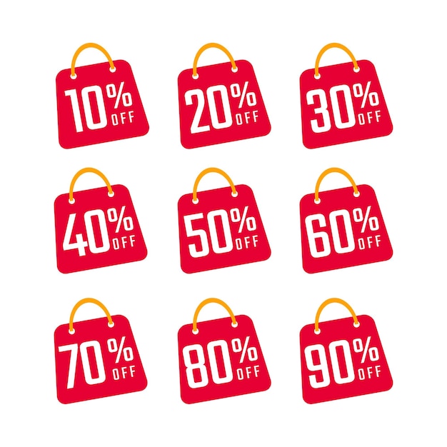 Colección de etiquetas de venta
