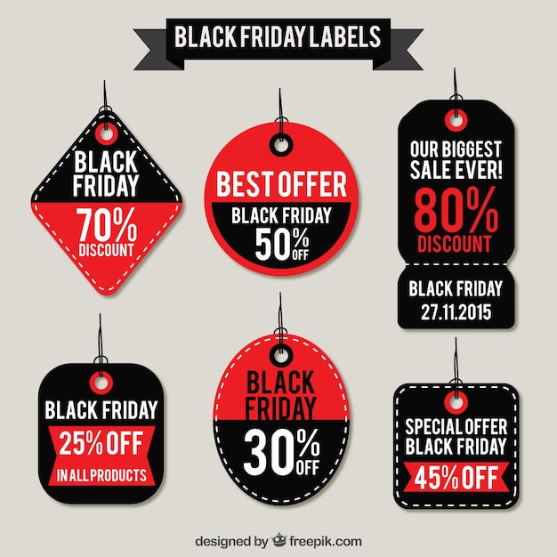 Colección de etiquetas de viernes negro