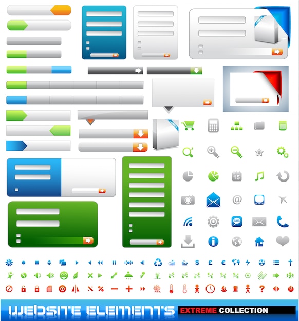 Colección extrema de elementos de diseño web