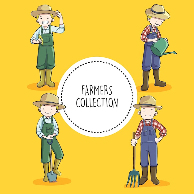 Vector colección farmers