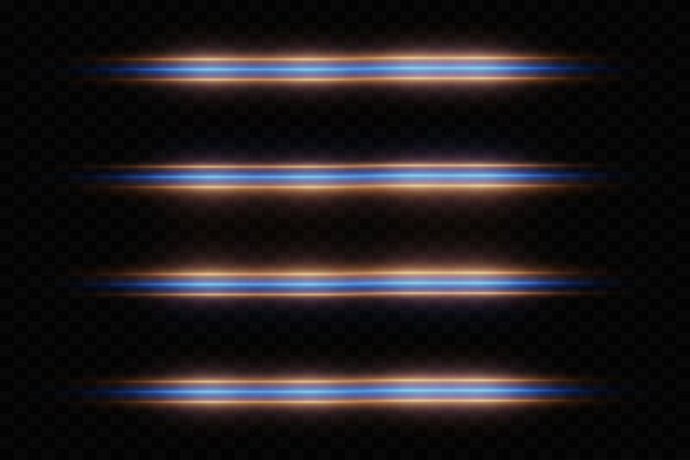 Colección de flash y efectos especiales Líneas brillantes con un resplandor de luz
