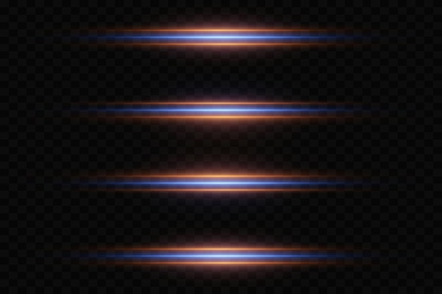 Colección de flash y efectos especiales Líneas brillantes con un resplandor de luz