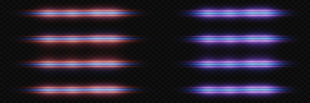 Colección de flash y efectos especiales Líneas brillantes con un resplandor de luz