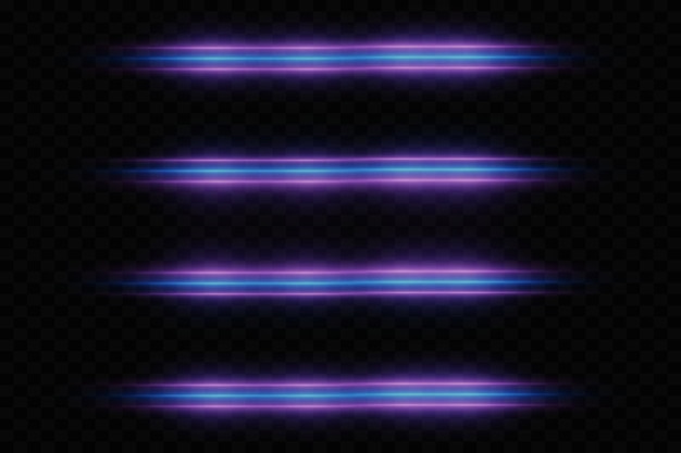 Colección de flash y efectos especiales Líneas brillantes con un resplandor de luz