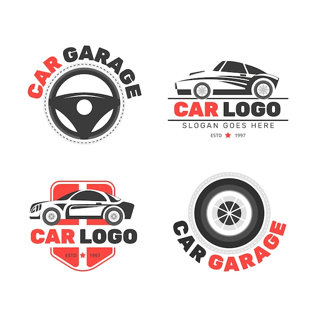 Colección flat de logotipos de coche