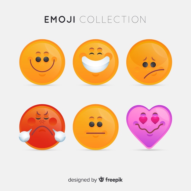 Colección flat de reacciones de emoticonos