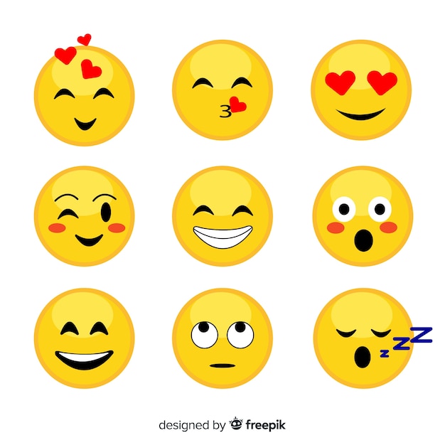 Colección flat de reacciones de emoticonos