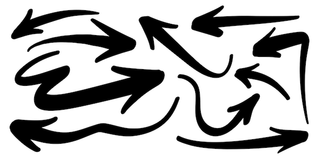 Colección de flechas de cepillo vectorial