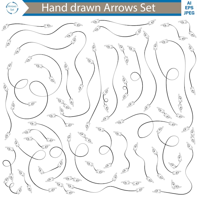Colección de flechas decorativas ahogadas a mano