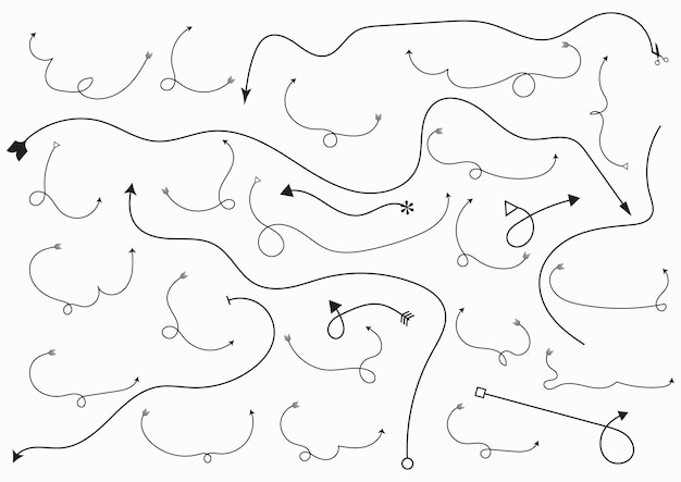 Colección de flechas dibujadas a mano arte vectorial