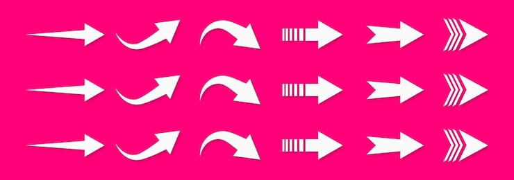 Vector colección de flechas de diferentes formas conjunto de iconos de flechas