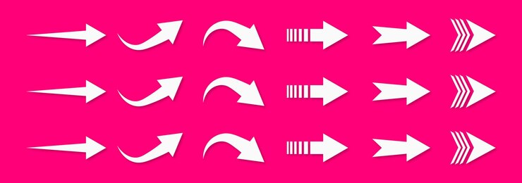 Vector colección de flechas de diferentes formas conjunto de iconos de flechas