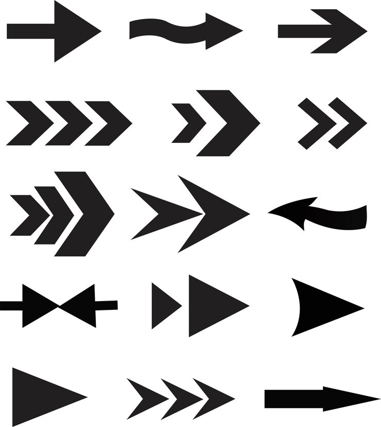 Colección de flechas de diseño plano vectorial libre