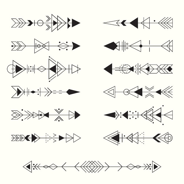 Colección de flechas geométricas tribales