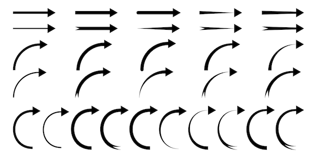 Vector colección de flechas negras vectoriales conjunto de direcciones de símbolos