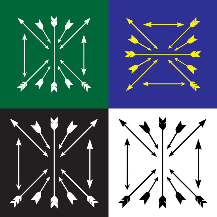 Vector una colección de flechas que en fondo blancogenerative ai