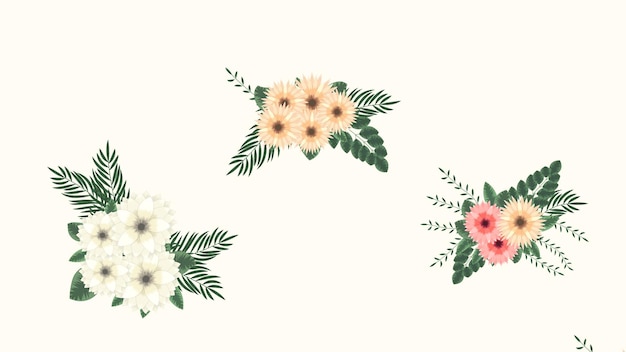 Colección floral editable del ejemplo del arreglo del ramo de la flor del vector