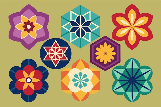 una colección de flores coloridas y una imagen de flores