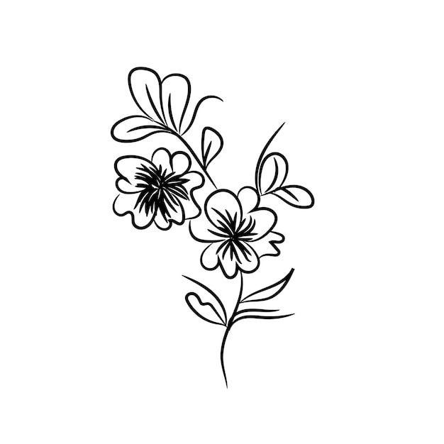 colección de flores dibujadas a mano de vector