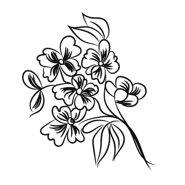 colección de flores dibujadas a mano de vector
