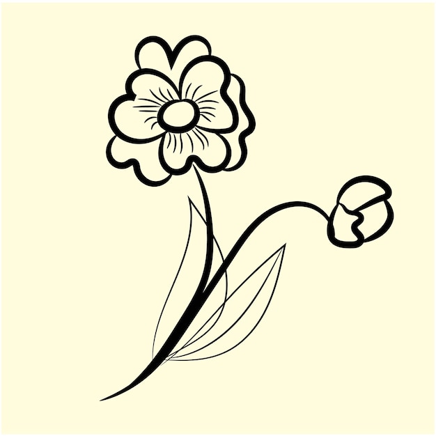 colección de flores dibujadas a mano de vector