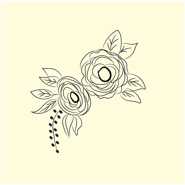colección de flores dibujadas a mano de vector