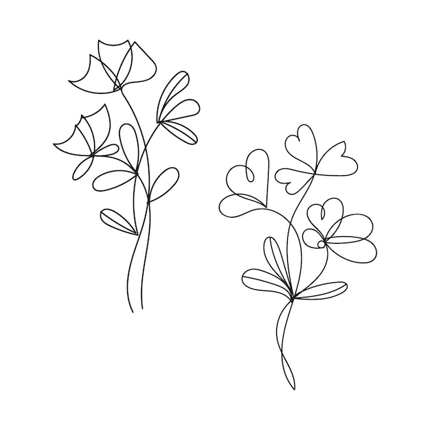 colección de flores dibujadas a mano de vector
